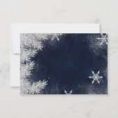 銀青色の雪の結晶 ウェディング RSVP ワンダーランド (裏面)