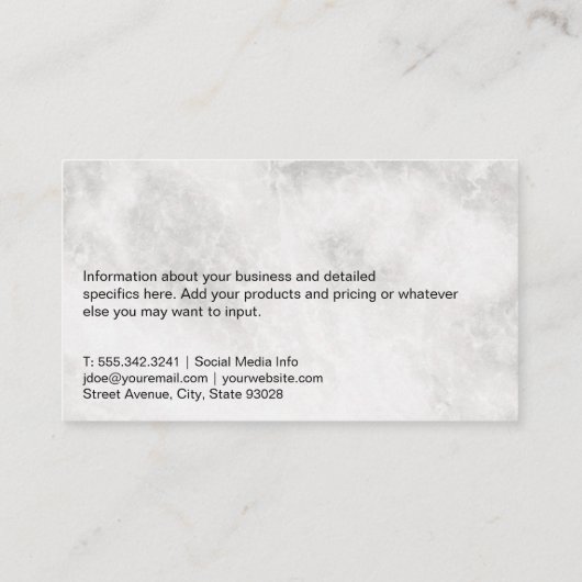 銀食器のロゴ |大理石名刺 名刺 (裏面)