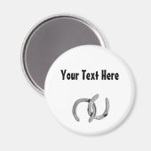 銀馬蹄カスタマイズ磁石 マグネット (正面/裏面)