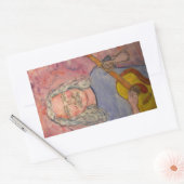 銀髪のフォーク 長方形シール (封筒)