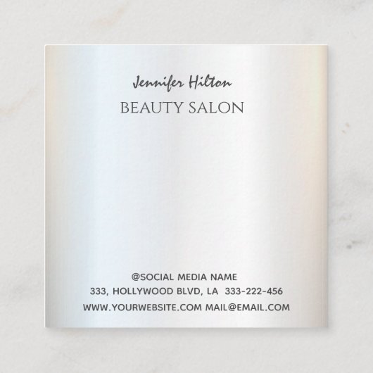 銀魅力的色の光りが目を作る スクエア名刺 (裏面)