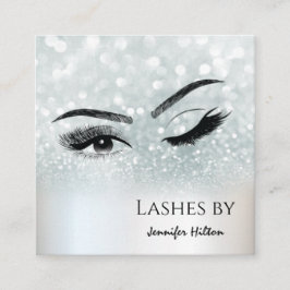 銀魅力的色の光りが目を作る スクエア名刺