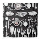 銀魚介類 タイル (正面)