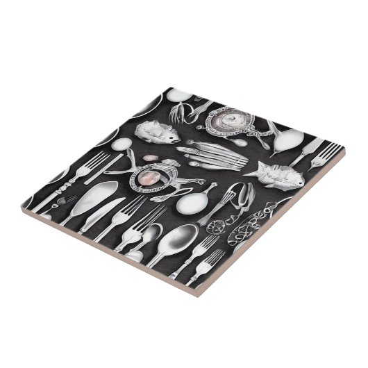 銀魚介類 タイル (側面)