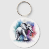銀鮮やか象の水色 キーホルダー (裏面)