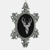 銀鹿オンカーボンファイバースタイルデコール スノーフレークピューターオーナメント (左)