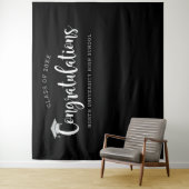 銀黒卒業パーティーおめでとう タペストリー (インサイチュ)