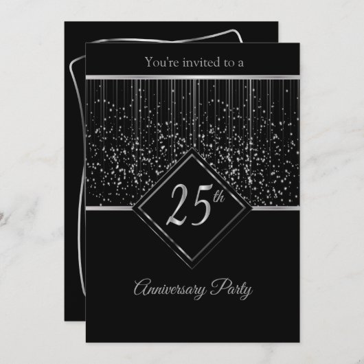 銀25周年記念星付き 招待状 (正面/裏面)