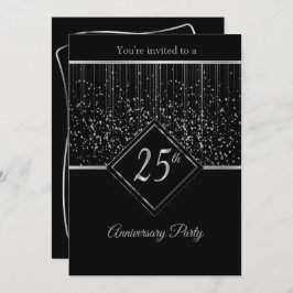 銀25周年記念星付き 招待状