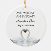 銀25周年記念結婚白鳥の愛着 セラミックオーナメント (裏面)