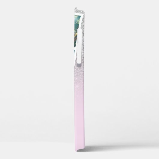 銀4グラデーション枚のグリッドのコラージュ名モノグラム Case-Mate iPhoneケース (裏面 / 左)