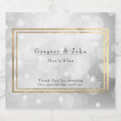 銀《写真》ぼけ味きらめく金ゴールド金属枠 スパークリングワインラベル (シングルラベル)