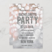 銀《写真》ぼけ味グリッターバチェロレッテ招待状 招待状 (正面/裏面)