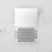 銀、白い星及び雪片の結婚 サンキューカード (内部)