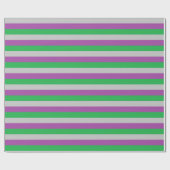 銀、紫、緑ストライプ色 ラッピングペーパー (フラット)