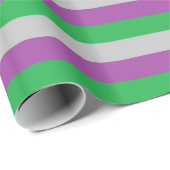 銀、紫、緑ストライプ色 ラッピングペーパー (ロールコーナー)