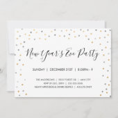 銀 + 金ゴールドの紙吹雪の大晦日のパーティーの招待 招待状 (正面)