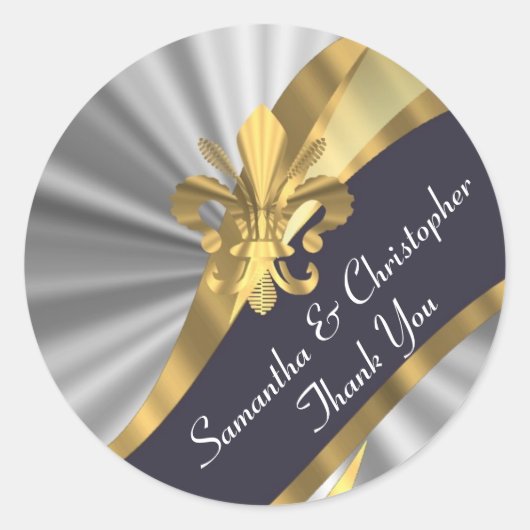 銀、金ゴールド、黒結婚印 ラウンドシール (正面)