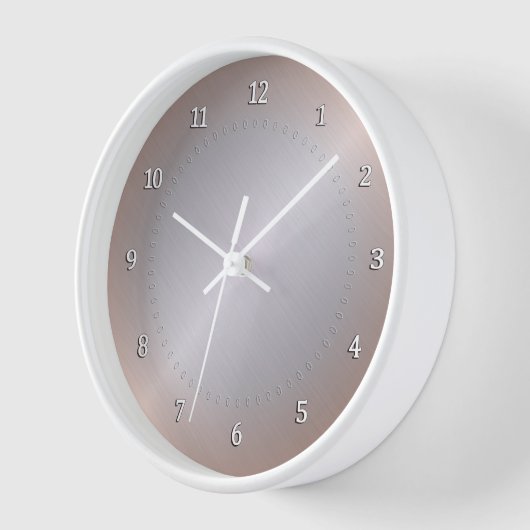 銀、金属光沢と銅の勾配。 壁時計 (傾斜)