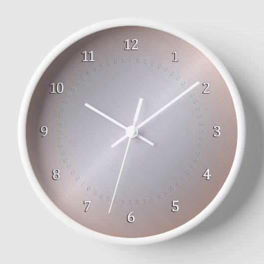 銀、金属光沢と銅の勾配。 壁時計 (正面)
