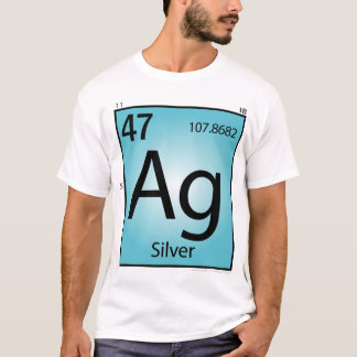 銀(Ag)の要素のTシャツ-前部だけ Tシャツ