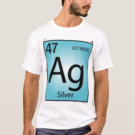 銀(Ag)の要素のTシャツ-前部だけ Tシャツ (正面)