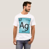 銀(Ag)の要素のTシャツ-前部だけ Tシャツ (正面フル)