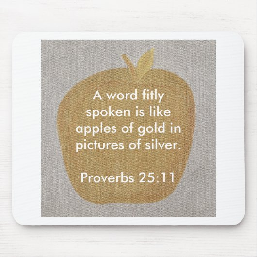 銀、mousepadの写真の金ゴールドのりんご マウスパッド (正面)