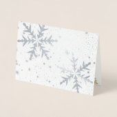 銀nゴールドフォイル折り畳み写真クリスマスカード 箔カード (正面)