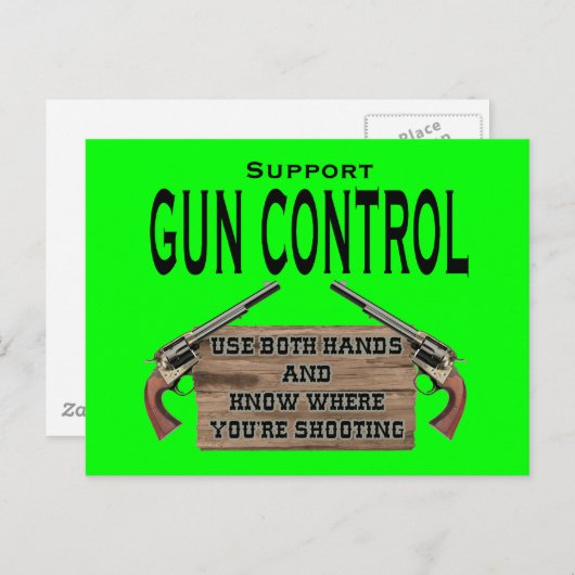 銃おもしろい制御葉書#1 ポストカード (正面/裏面)