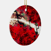 銃およびバラ セラミックオーナメント (右)