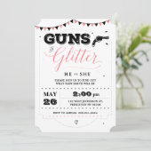 銃かグリッター 性別発表の招待状 招待状 (スタンド正面)