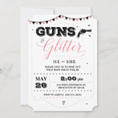銃かグリッター 性別発表の招待状 招待状 (正面)