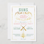 銃かグリッター 性別発表パーティー招待状 招待状 (正面)