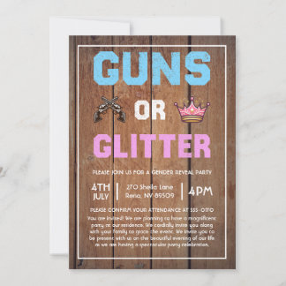 銃かグリッター 性別発表 招待状