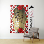 銃か薔薇 性別発表 ベビーシャワー タペストリー (インサイチュ)