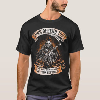銃があなたを怒らせる 死神 第二修正 銃器デザイン Tシャツ