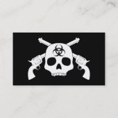 銃が付いているゾンビのスカル 名刺 (裏面)