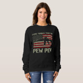 銃が好き Pew Pew大好き AR15 ガン Tシャツ 前面 (正面フル)