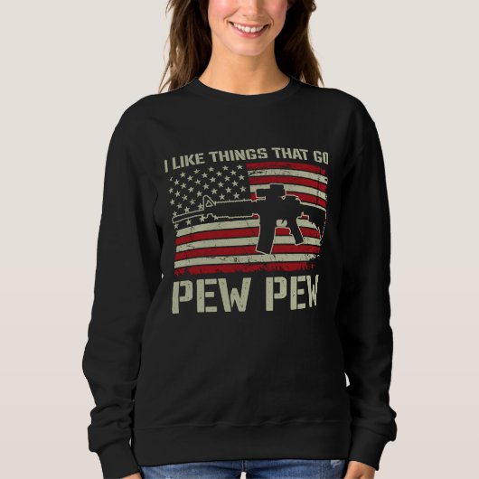 銃が好き Pew Pew大好き AR15 ガン Tシャツ 前面 (正面)