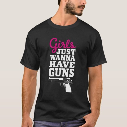 銃ことわざ銃を持ちたい Tシャツ (正面)