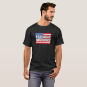 銃ではなく馬鹿を禁止アメリカ国旗 Tシャツ (正面フル)