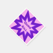 銃でピンクと紫の紙のナプキンを殺す スタンダードカクテルナプキン (角)