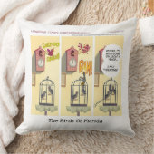 銃で地面のおもしろい鳥を立てる クッション (ブランケット)