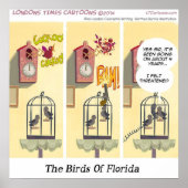 銃で地面のおもしろい鳥を立てる ポスター (正面)