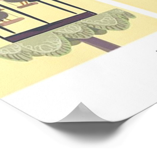 銃で地面のおもしろい鳥を立てる ポスター (角)