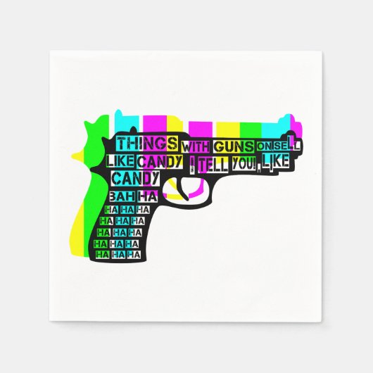 銃とキャンディ スタンダードカクテルナプキン (正面)
