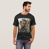 銃とクールカモフラージュのアメリカを持つMAGA象 Tシャツ (正面フル)