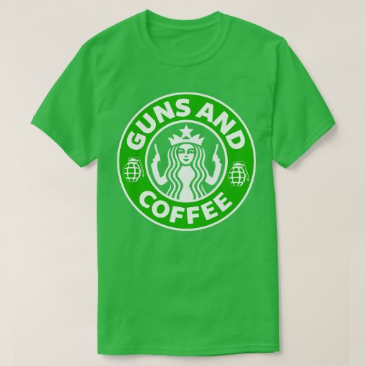 銃とコーヒー Tシャツ (デザイン正面)