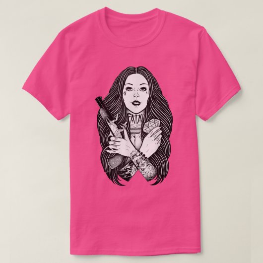 銃とダイヤモンド Tシャツ (デザイン正面)
